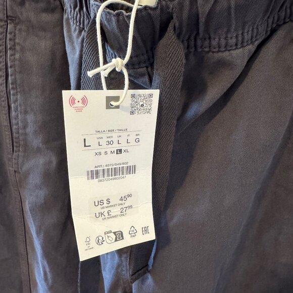 NWT ZARA Drawstring Wide Leg Cropped Pants - Picture 5 of 5